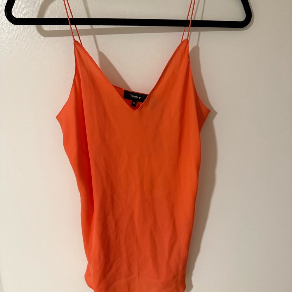 Theory Women's Orange Silk Camisole